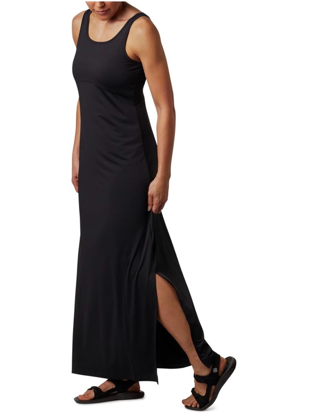 Columbia Freezer Maxi Dress Black Omni-Freeze UPF 50 Sleeveless Travel Dress XS